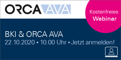 Live Webinar: BKI & ORCA AVA - Von der Kostenschätzung zum Leistungsverzeichnis